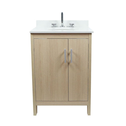 Bellaterra Home 808130-25-CO 25" Gray Pine Single Sink Vanity With White Engineered Stone and Oval Sink