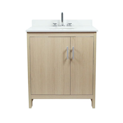 Bellaterra Home 808130-31-CO 31" Gray Pine Single Sink Vanity With White Engineered Stone and Oval Sink