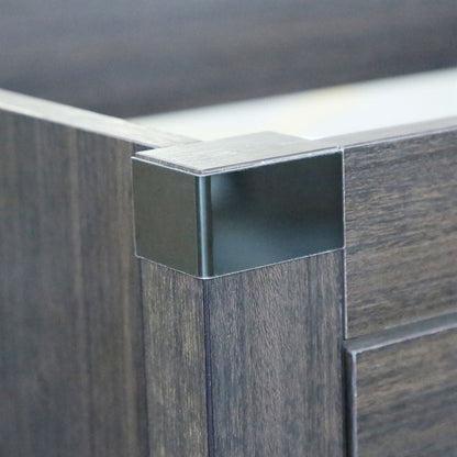 Bellaterra Home 808175-31-RG 31" Dark Gray RG Single Sink Vanity With White Engineered Stone and Oval Sink