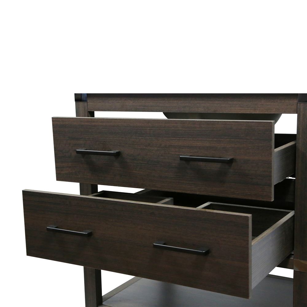 Bellaterra Home 808175-31-RG 31" Dark Gray RG Single Sink Vanity With White Engineered Stone and Oval Sink