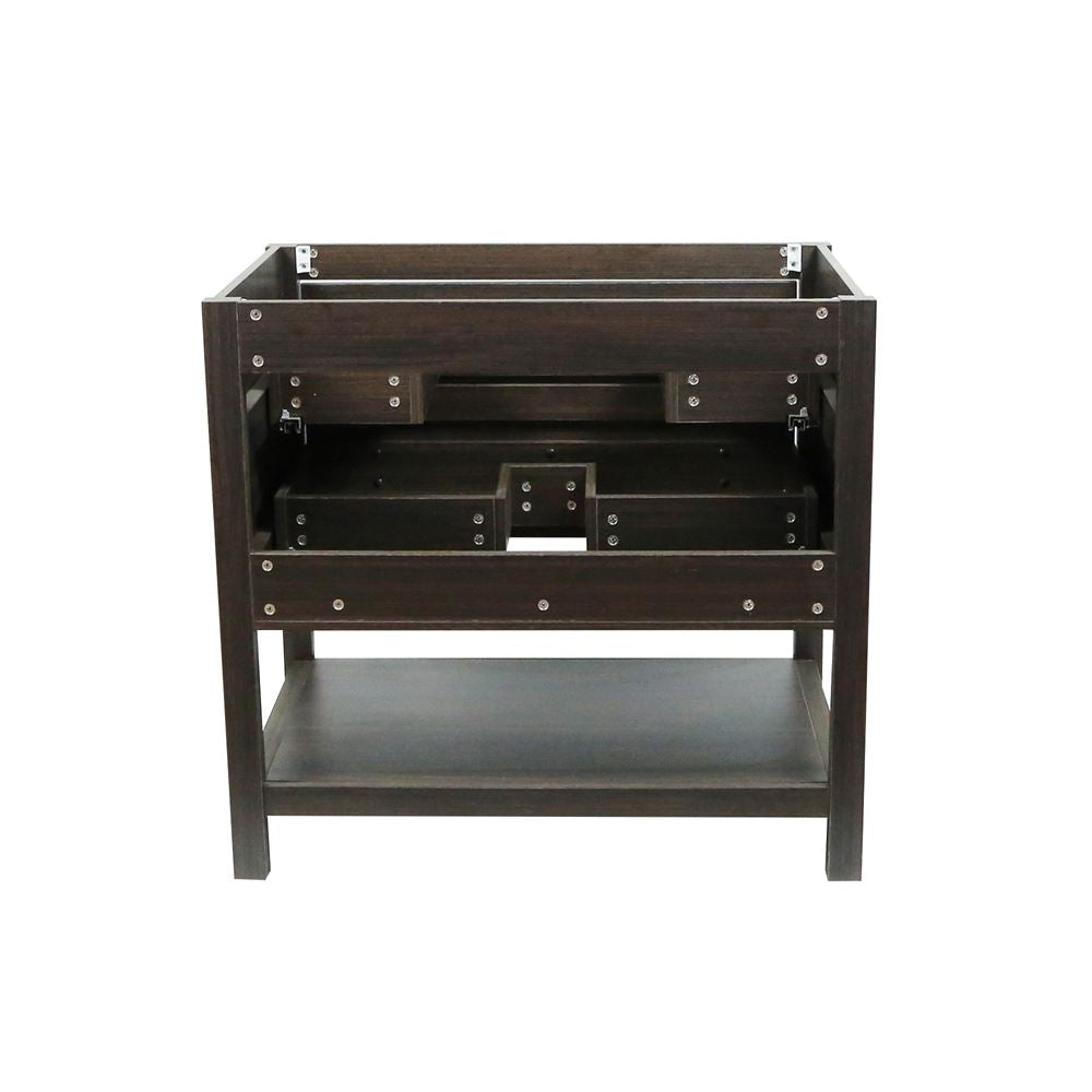 Bellaterra Home 808175-37-RG 37" Dark Gray RG Single Sink Vanity With White Engineered Stone and Oval Sink