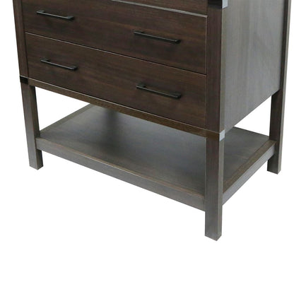 Bellaterra Home 808175-37-RG 37" Dark Gray RG Single Sink Vanity With White Engineered Stone and Oval Sink