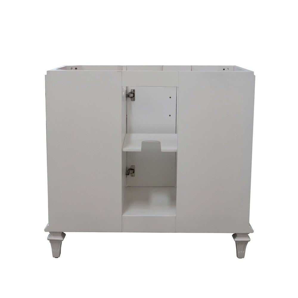 Bellaterra Home A3722-WH-AQ 37" White Transitional Single Sink Vanity With Engineered Stone Top