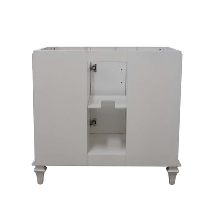 Bellaterra Home A3722-WH-AQ 37" White Transitional Single Sink Vanity With Engineered Stone Top
