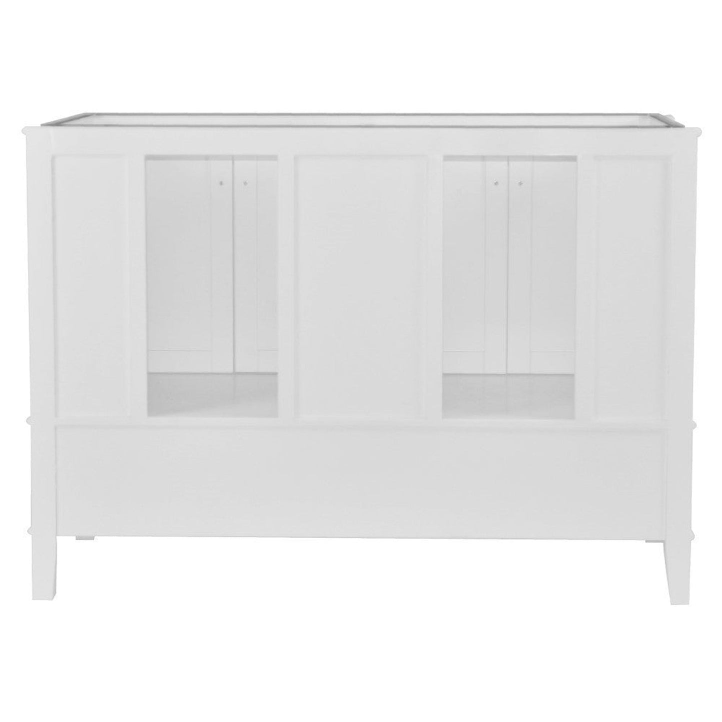 Bellaterra Home Aurora 49" 4-Door 2-Drawer White Freestanding Vanity Set With Ceramic Double Undermount Rectangular Sink and Engineered Quartz Stone Top