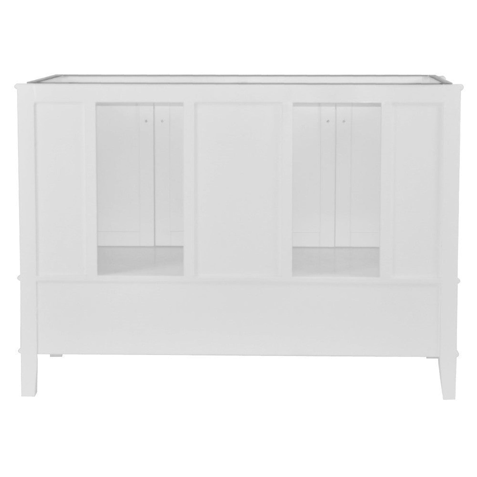 Bellaterra Home Aurora 49" 4-Door 2-Drawer White Freestanding Vanity Set With Ceramic Double Undermount Rectangular Sink and Engineered Quartz Stone Top