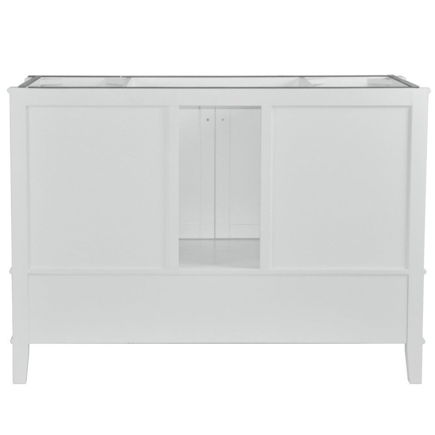 Bellaterra Home Aurora 49" 4-Door 2-Drawer White Freestanding Vanity Set With Ceramic Undermount Rectangular Sink and Engineered Quartz Stone Top