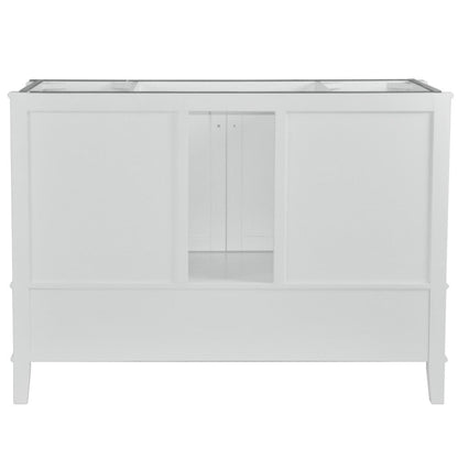 Bellaterra Home Aurora 49" 4-Door 2-Drawer White Freestanding Vanity Set With Ceramic Undermount Rectangular Sink and Engineered Quartz Stone Top