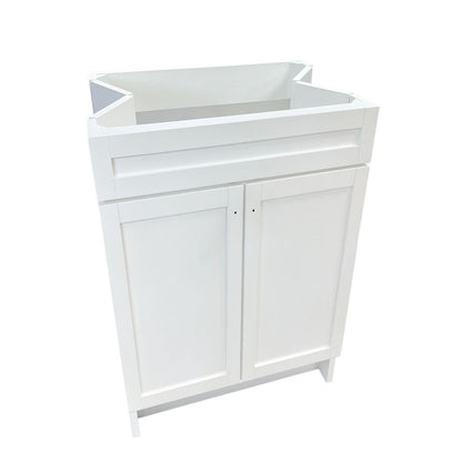 Bellaterra Home Elvas F23A-BL-CAB 23" White Single Foldable Vanity Cabinet With Black Hardware