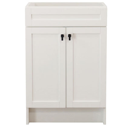 Bellaterra Home Elvas F23A-BL-CAB 23" White Single Foldable Vanity Cabinet With Black Hardware