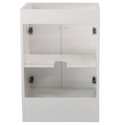 Bellaterra Home Elvas F23A-BL-CAB 23" White Single Foldable Vanity Cabinet With Black Hardware