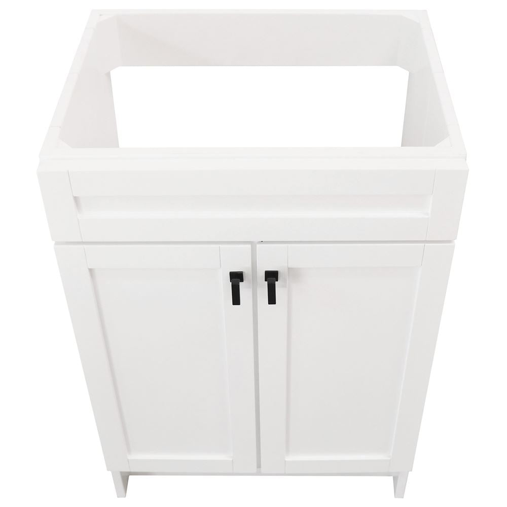 Bellaterra Home Elvas F23A-BL-CAB 23" White Single Foldable Vanity Cabinet With Black Hardware