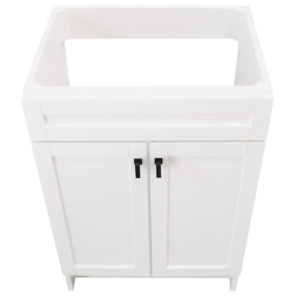 Bellaterra Home Elvas F23A-BL-CAB 23" White Single Foldable Vanity Cabinet With Black Hardware