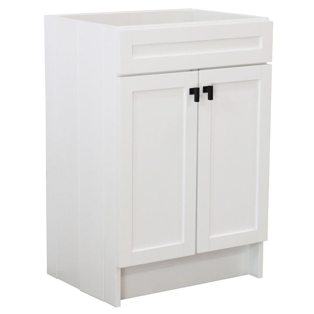 Bellaterra Home Elvas F23A-BL-CAB 23" White Single Foldable Vanity Cabinet With Black Hardware