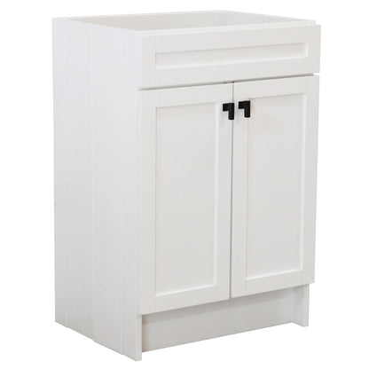 Bellaterra Home Elvas F23A-BL-CAB 23" White Single Foldable Vanity Cabinet With Black Hardware