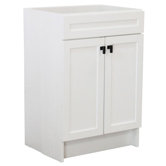 Bellaterra Home Elvas F23A-BL-CAB 23" White Single Foldable Vanity Cabinet With Black Hardware