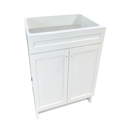 Bellaterra Home Elvas F23A-BN-CAB 23" White Single Foldable Vanity Cabinet With Brushed Nickel Hardware