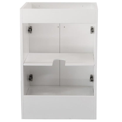 Bellaterra Home Elvas F23A-BN-CAB 23" White Single Foldable Vanity Cabinet With Brushed Nickel Hardware