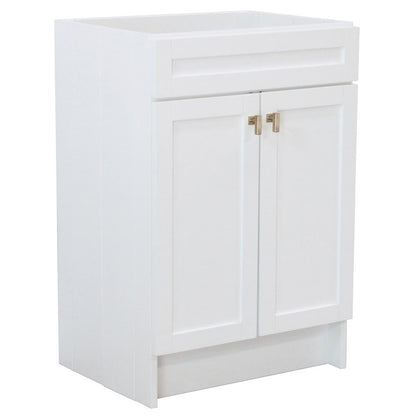 Bellaterra Home Elvas F23A-BN-CAB 23" White Single Foldable Vanity Cabinet With Brushed Nickel Hardware