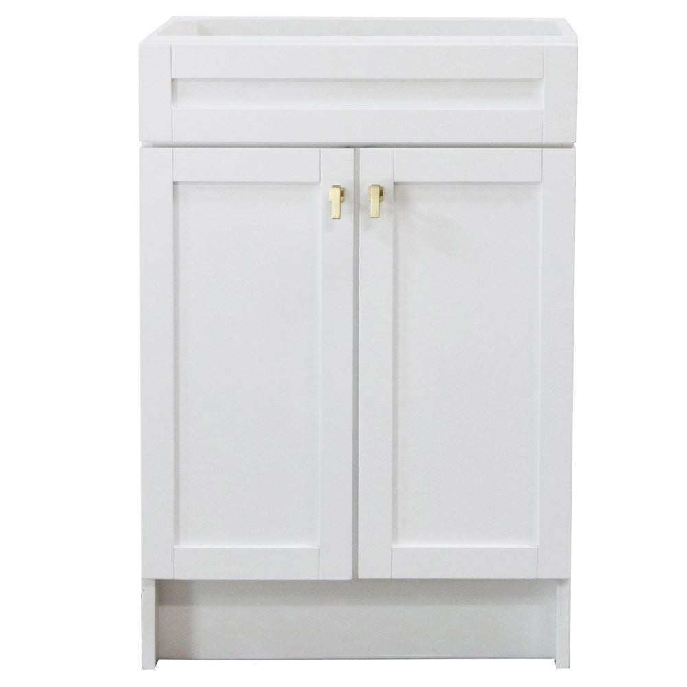 Bellaterra Home Elvas F23A-GD-CAB 23" White Single Foldable Vanity Cabinet With Gold Hardware