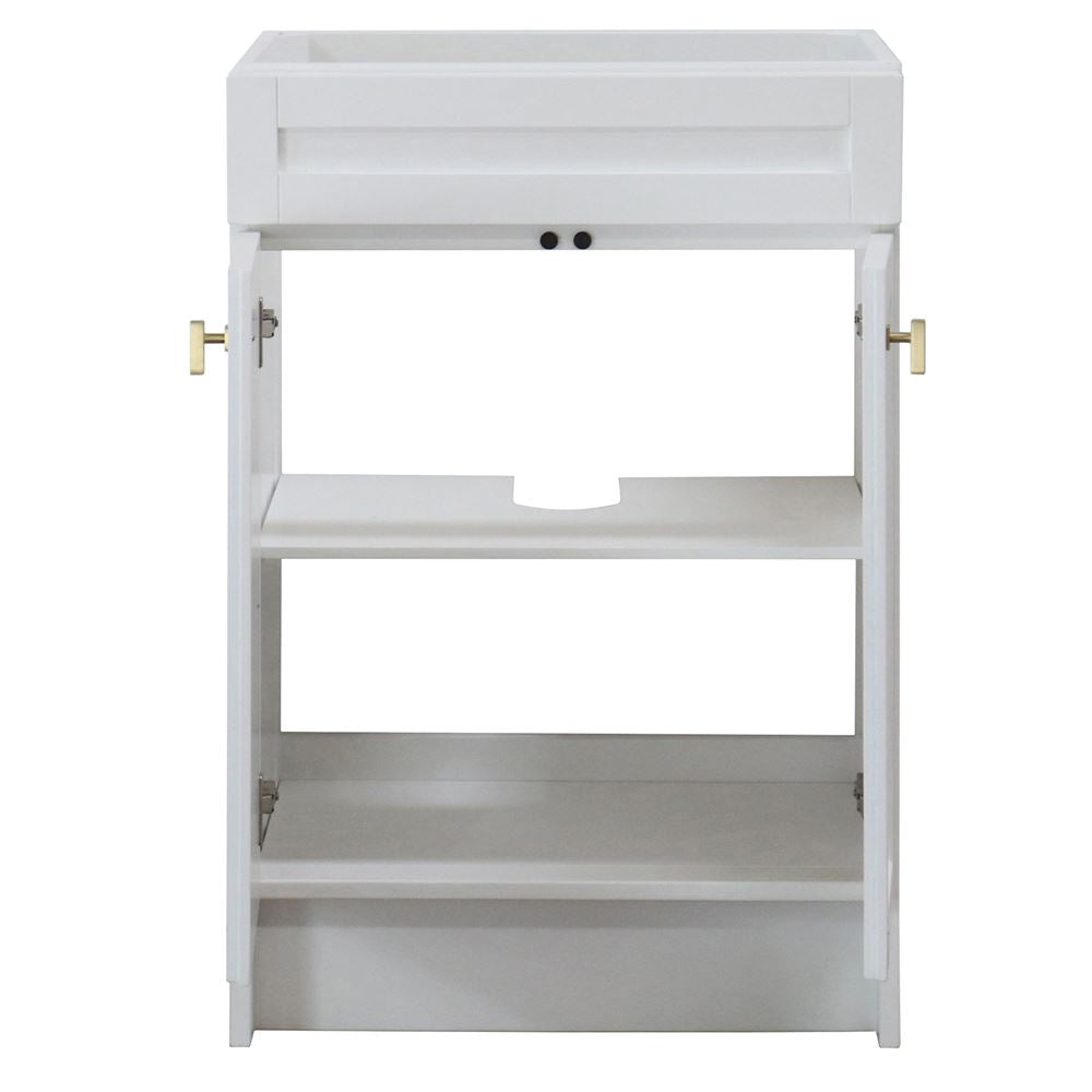 Bellaterra Home Elvas F23A-GD-CAB 23" White Single Foldable Vanity Cabinet With Gold Hardware