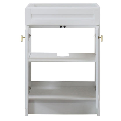 Bellaterra Home Elvas F23A-GD-CAB 23" White Single Foldable Vanity Cabinet With Gold Hardware