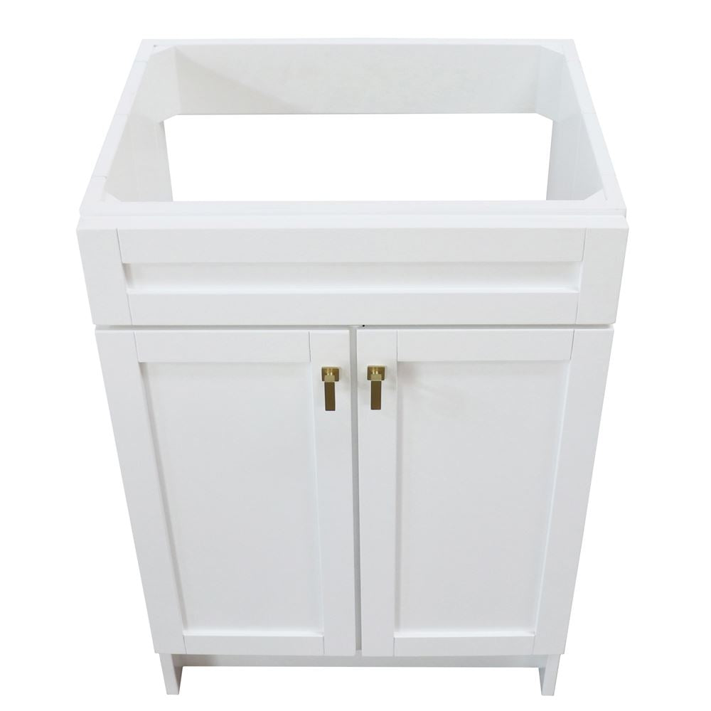 Bellaterra Home Elvas F23A-GD-CAB 23" White Single Foldable Vanity Cabinet With Gold Hardware