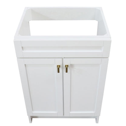 Bellaterra Home Elvas F23A-GD-CAB 23" White Single Foldable Vanity Cabinet With Gold Hardware