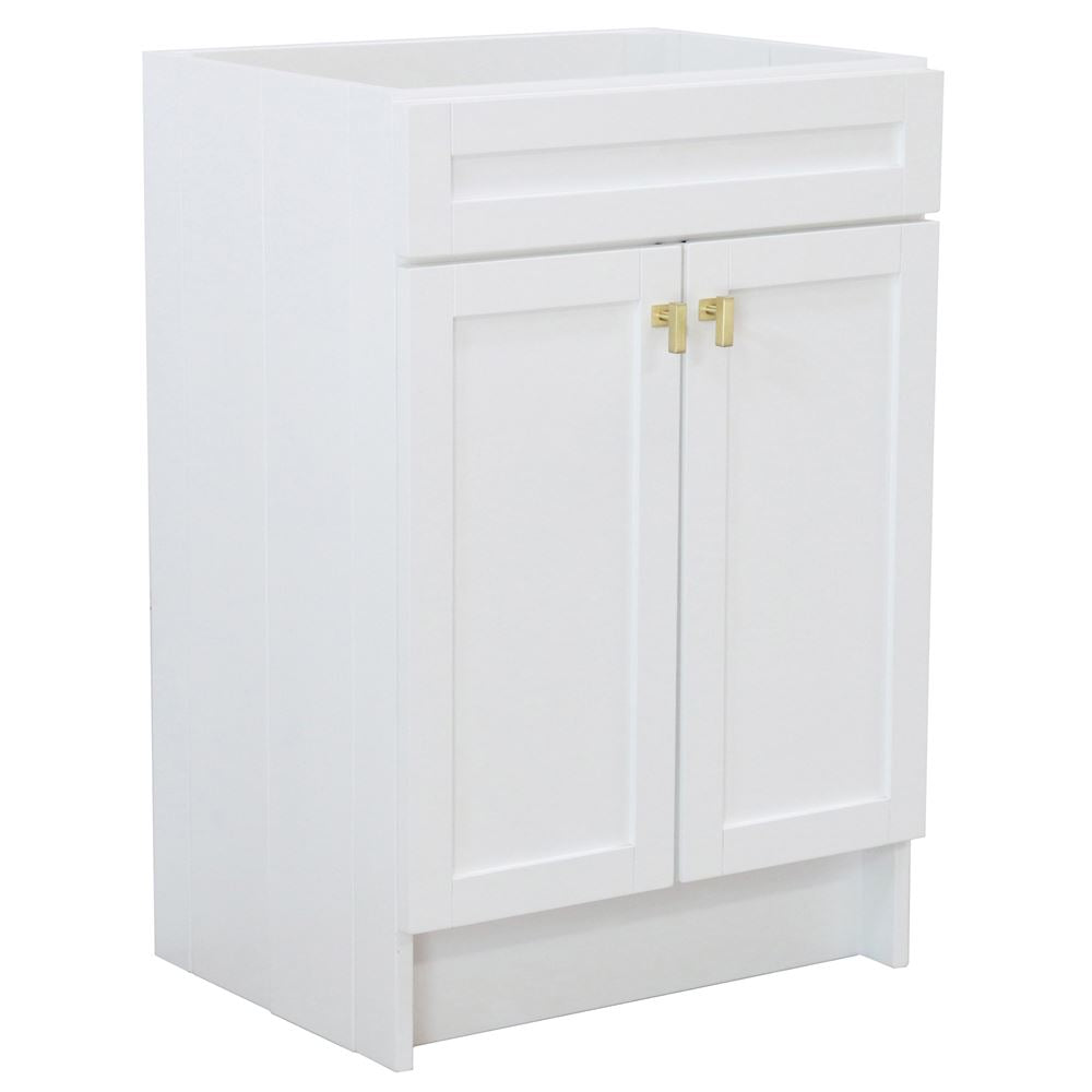 Bellaterra Home Elvas F23A-GD-CAB 23" White Single Foldable Vanity Cabinet With Gold Hardware