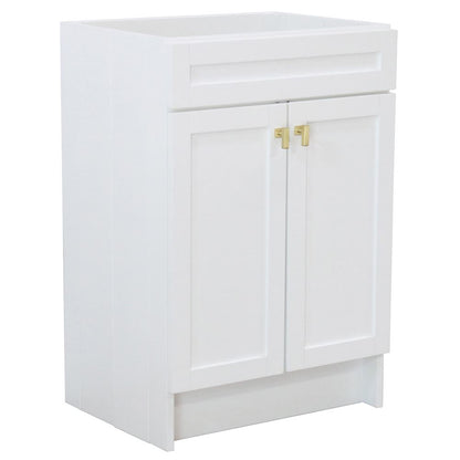 Bellaterra Home Elvas F23A-GD-CAB 23" White Single Foldable Vanity Cabinet With Gold Hardware