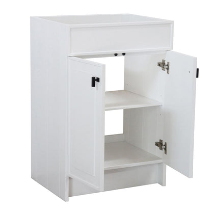 Bellaterra Home F23B-BL-CAB 23" White Single Foldable Vanity Cabinet With Black Hardware