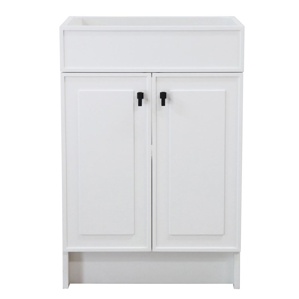 Bellaterra Home F23B-BL-CAB 23" White Single Foldable Vanity Cabinet With Black Hardware