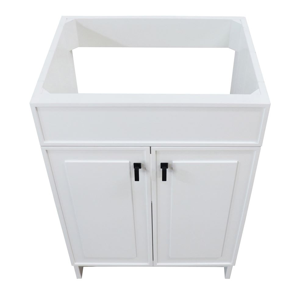 Bellaterra Home F23B-BL-CAB 23" White Single Foldable Vanity Cabinet With Black Hardware