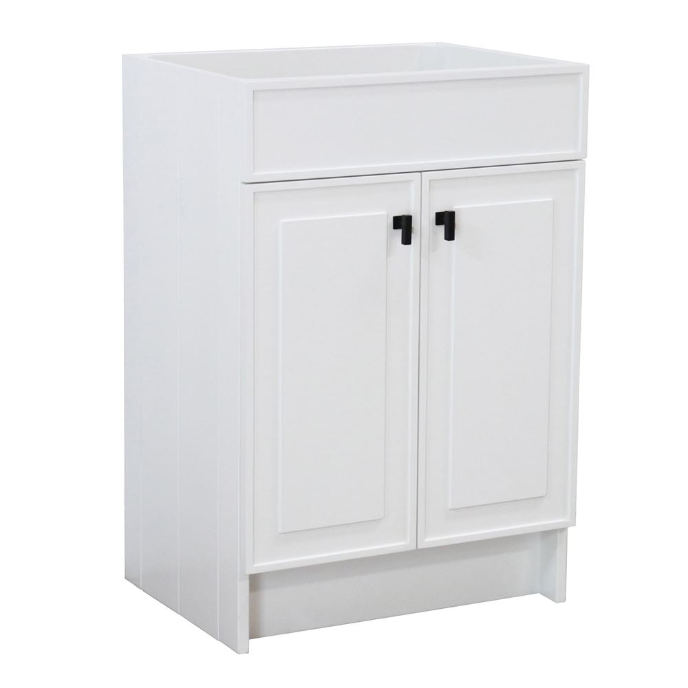 Bellaterra Home F23B-BL-CAB 23" White Single Foldable Vanity Cabinet With Black Hardware