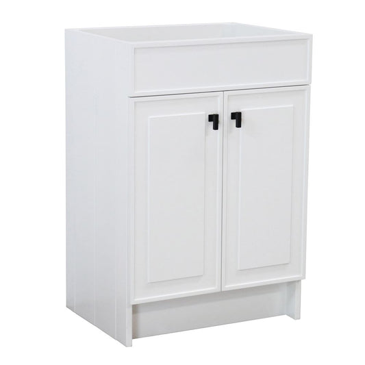 Bellaterra Home F23B-BL-CAB 23" White Single Foldable Vanity Cabinet With Black Hardware