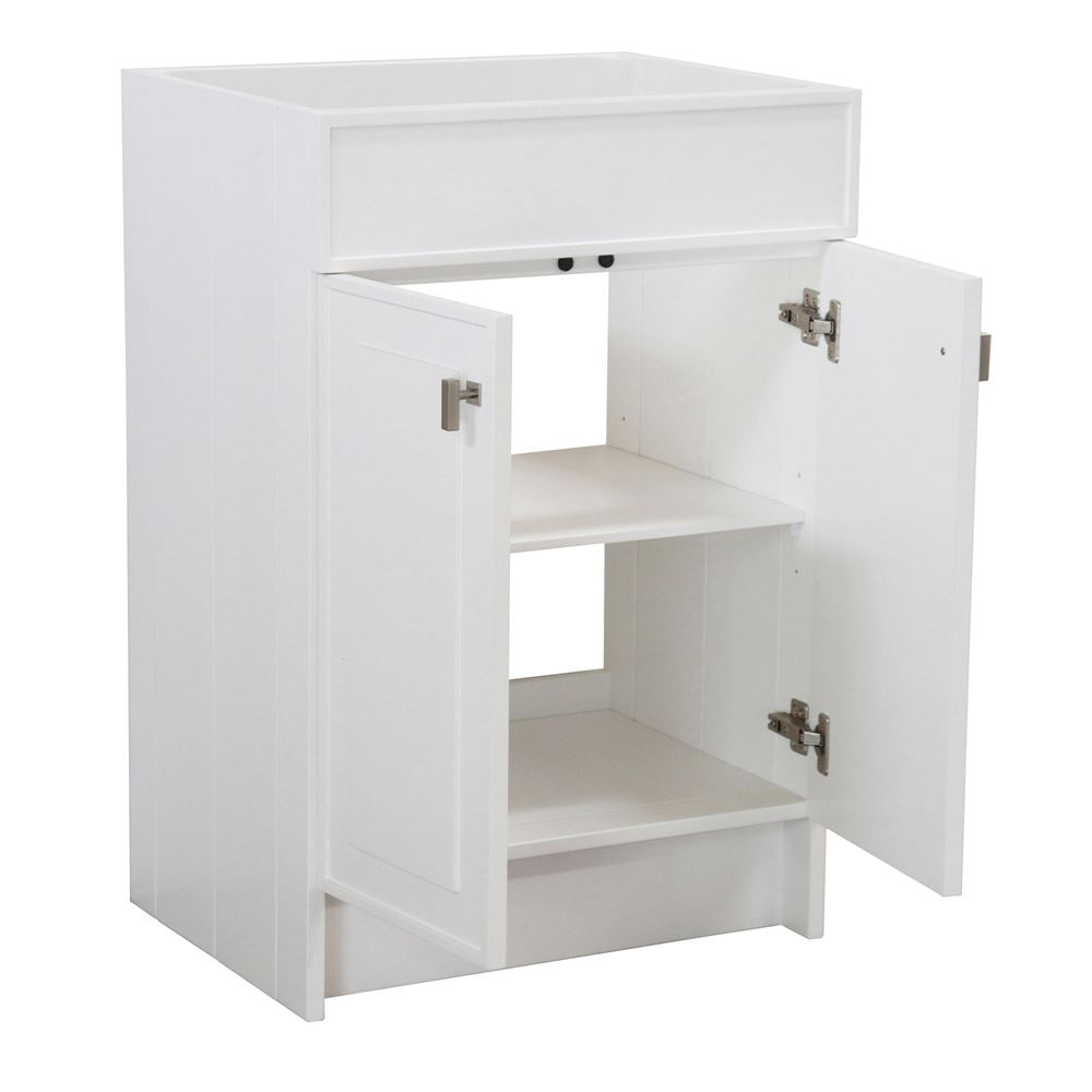 Bellaterra Home F23B-BN-CAB 23" White Single Foldable Vanity Cabinet With Brushed Nickel Hardware