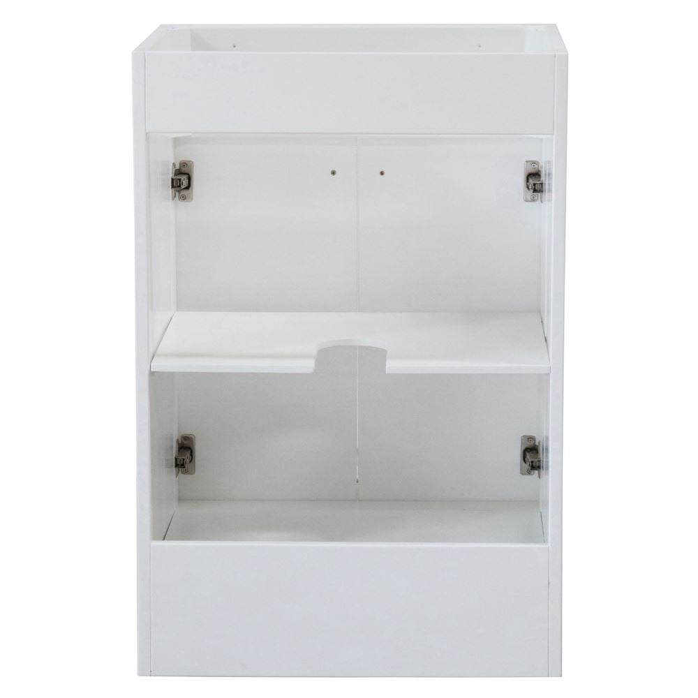 Bellaterra Home F23B-BN-CAB 23" White Single Foldable Vanity Cabinet With Brushed Nickel Hardware