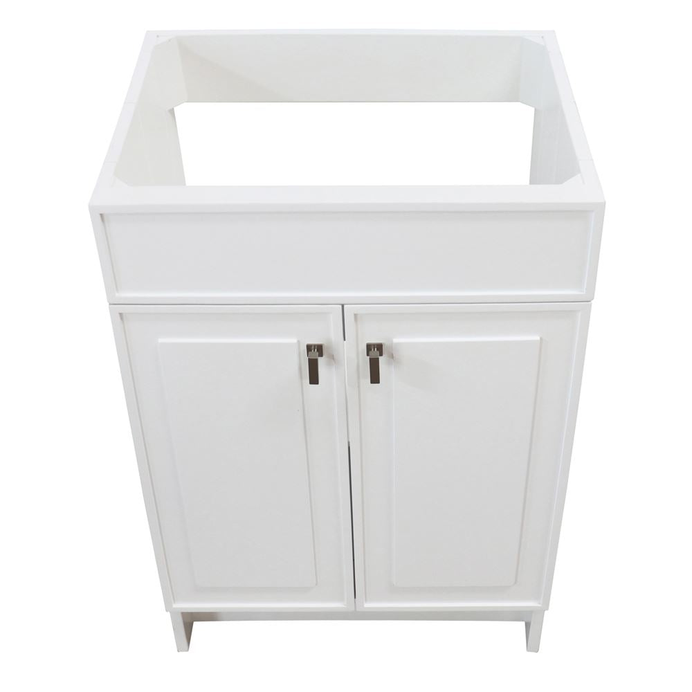 Bellaterra Home F23B-BN-CAB 23" White Single Foldable Vanity Cabinet With Brushed Nickel Hardware