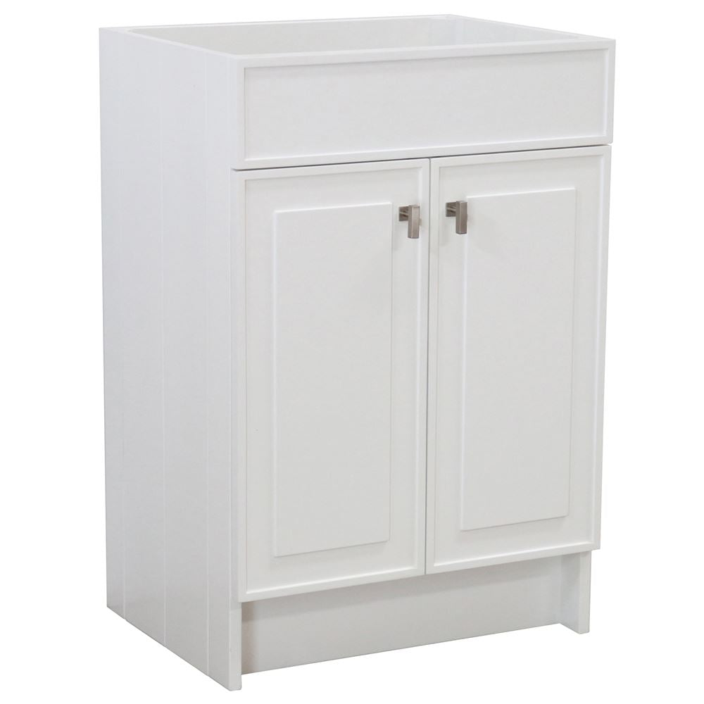 Bellaterra Home F23B-BN-CAB 23" White Single Foldable Vanity Cabinet With Brushed Nickel Hardware