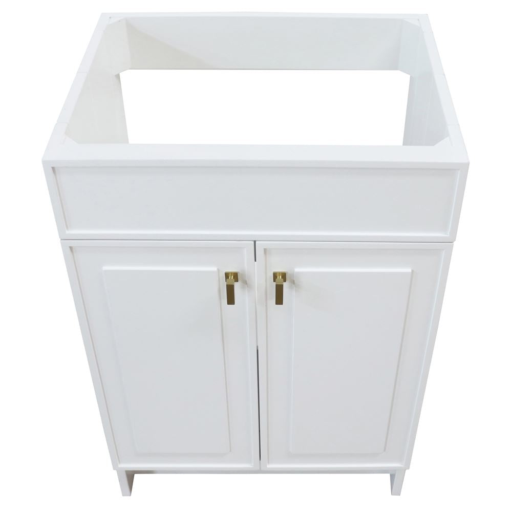 Bellaterra Home F23B-GD-CAB 23" White Single Foldable Vanity Cabinet With Gold Hardware