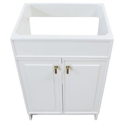 Bellaterra Home F23B-GD-CAB 23" White Single Foldable Vanity Cabinet With Gold Hardware