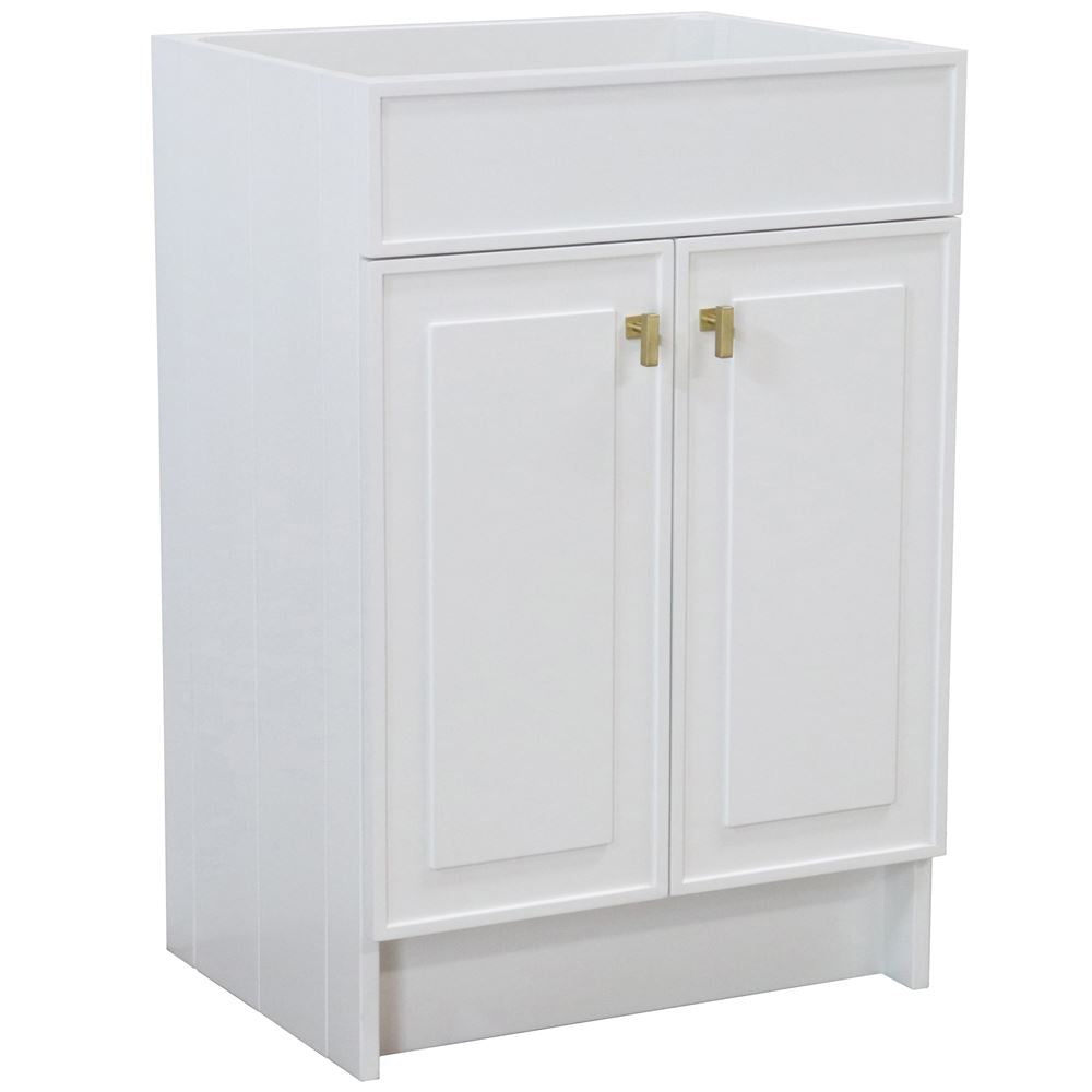 Bellaterra Home F23B-GD-CAB 23" White Single Foldable Vanity Cabinet With Gold Hardware