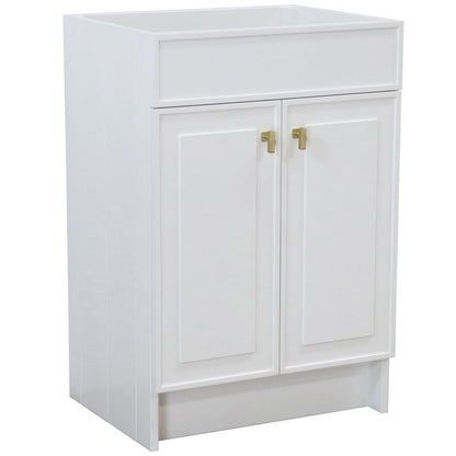 Bellaterra Home F23B-GD-CAB 23" White Single Foldable Vanity Cabinet With Gold Hardware