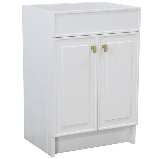 Bellaterra Home F23B-GD-CAB 23" White Single Foldable Vanity Cabinet With Gold Hardware
