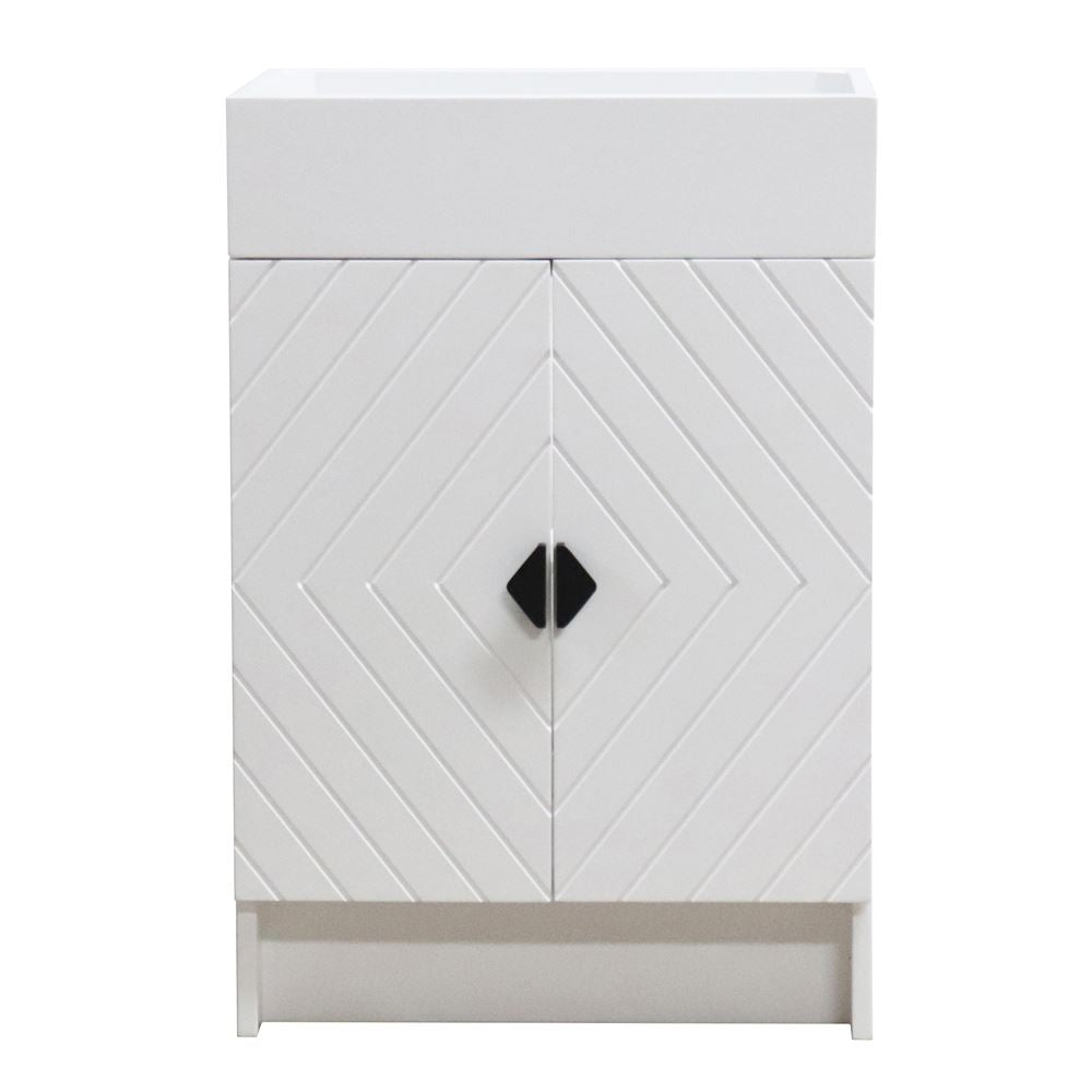 Bellaterra Home F23C-BL-CAB 23" White Single Foldable Vanity Cabinet With Black Hardware