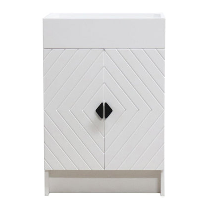 Bellaterra Home F23C-BL-CAB 23" White Single Foldable Vanity Cabinet With Black Hardware