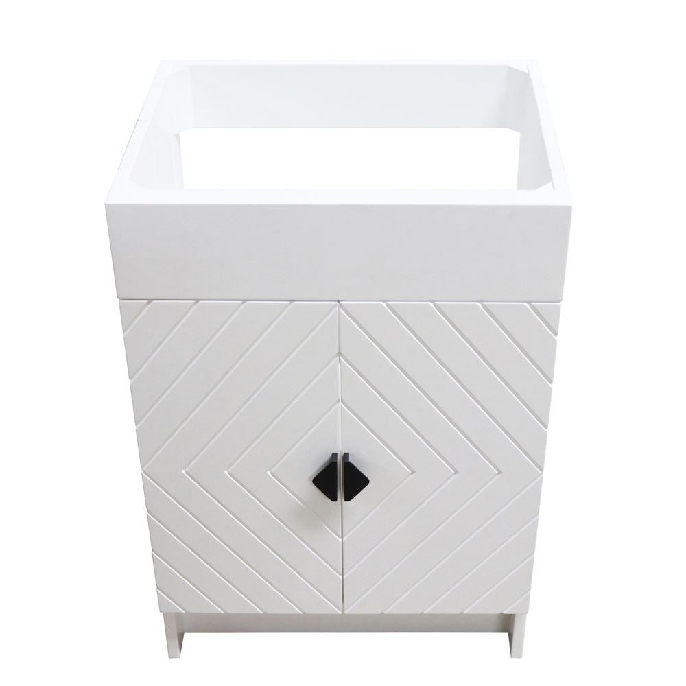 Bellaterra Home F23C-BL-CAB 23" White Single Foldable Vanity Cabinet With Black Hardware