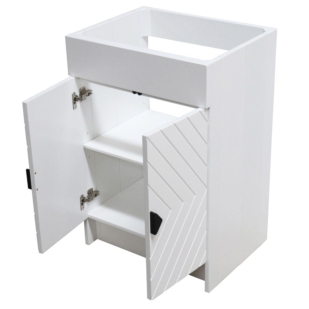 Bellaterra Home F23C-BL-CAB 23" White Single Foldable Vanity Cabinet With Black Hardware