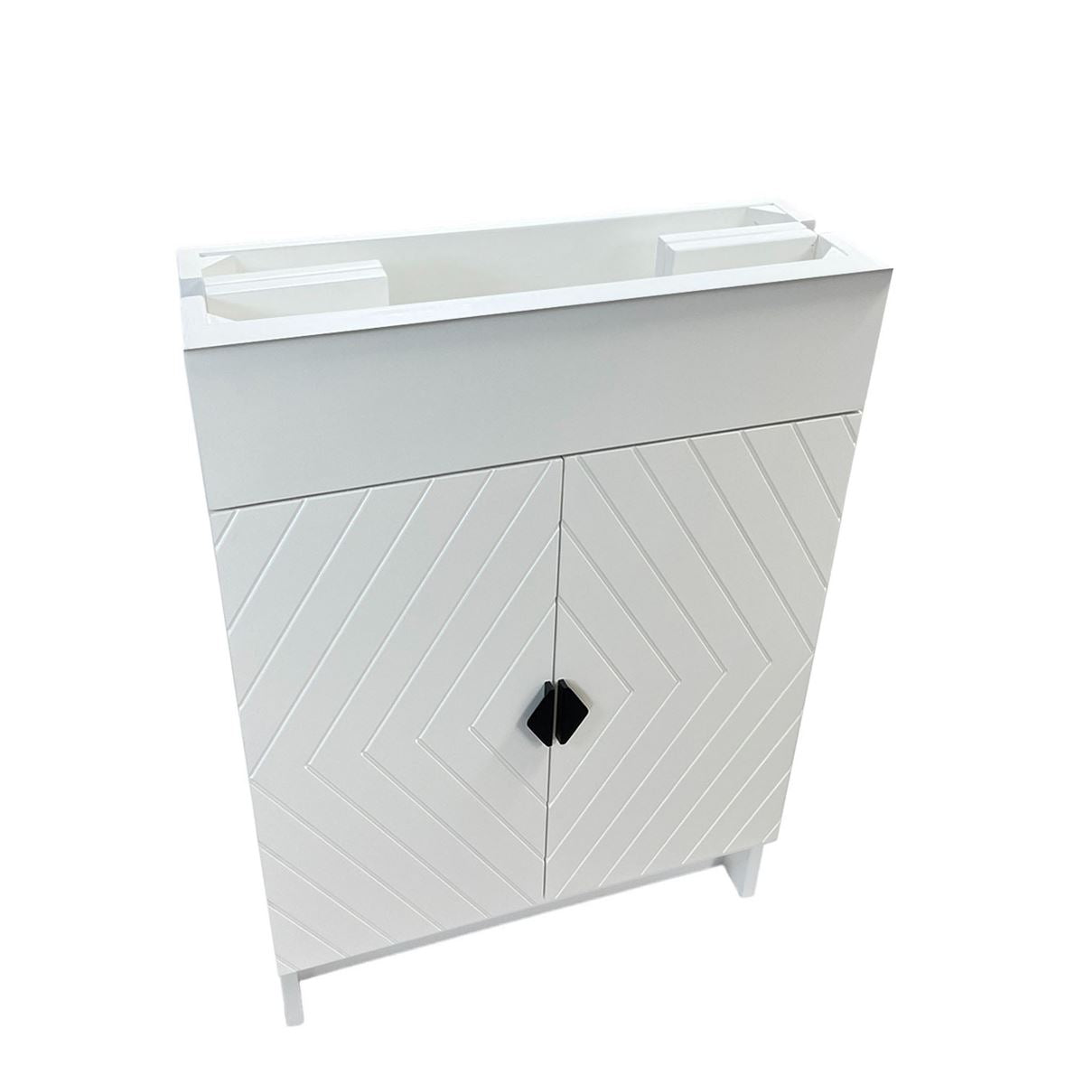 Bellaterra Home F23C-BL-CAB 23" White Single Foldable Vanity Cabinet With Black Hardware