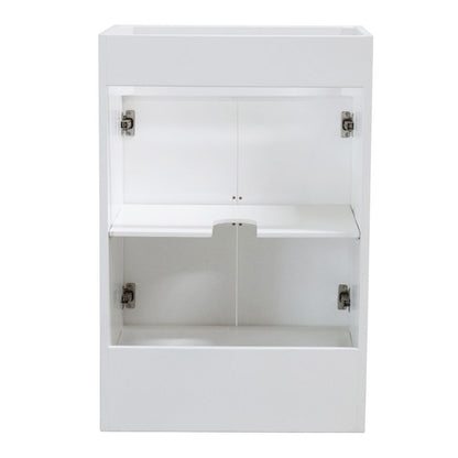 Bellaterra Home F24C-BL-CE 24" White Single Foldable Sink Vanity with White Ceramic Top
